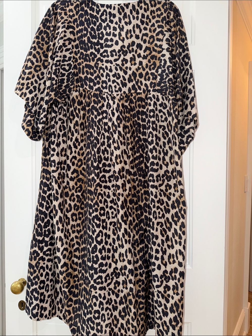 Ganni Tan and Black Leopard Print Short Dress - Picture 3 of 4